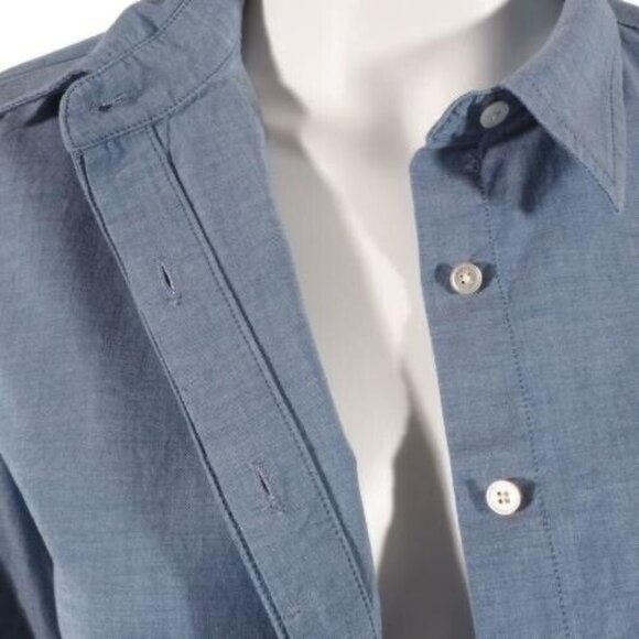 Talbots Womens Shirt Size 6 Petite Button Up Ruffled Front Roll Tab Fitted - Picture 4 of 10